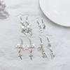 4 Pairs Bowknot/Star/Heart Ear Drop Colorful Dangle Earrings Stylish Decorations