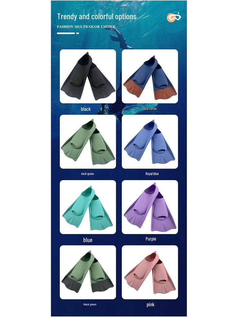 Silicone Freestyle Training Swim Fins for Adults & Children.