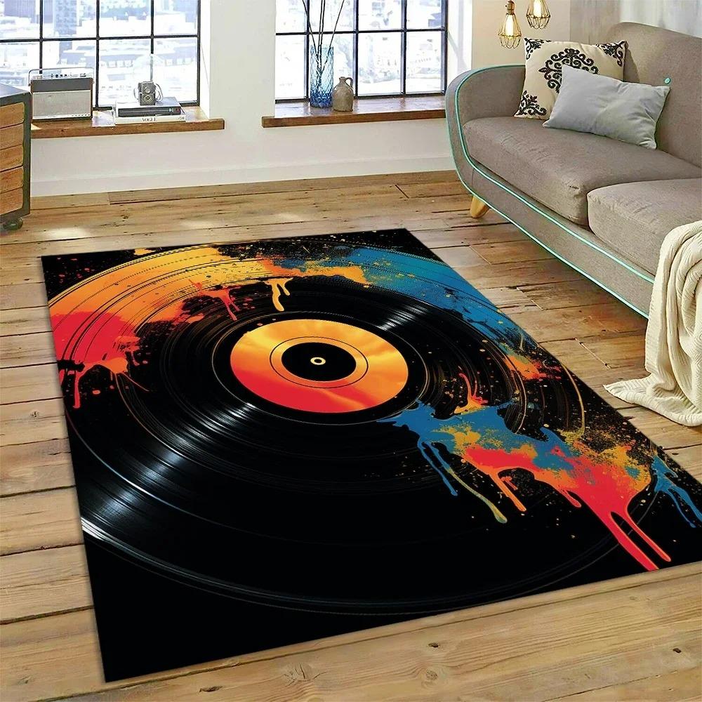 Vinyl Record Music Screen Tape Carpet Home Decor Living Room Hallway Non-slip Mechanical Washable Mat Sofa Coffee Table Area Rug