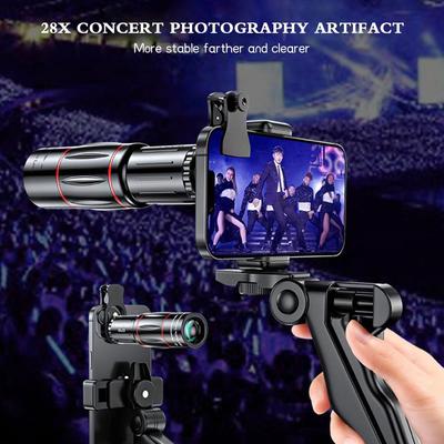 Mobile Phone Telephoto Telephoto Lens Concert Shooting Artifact External Camera Monocular High-definition Telescope 28X 18X
