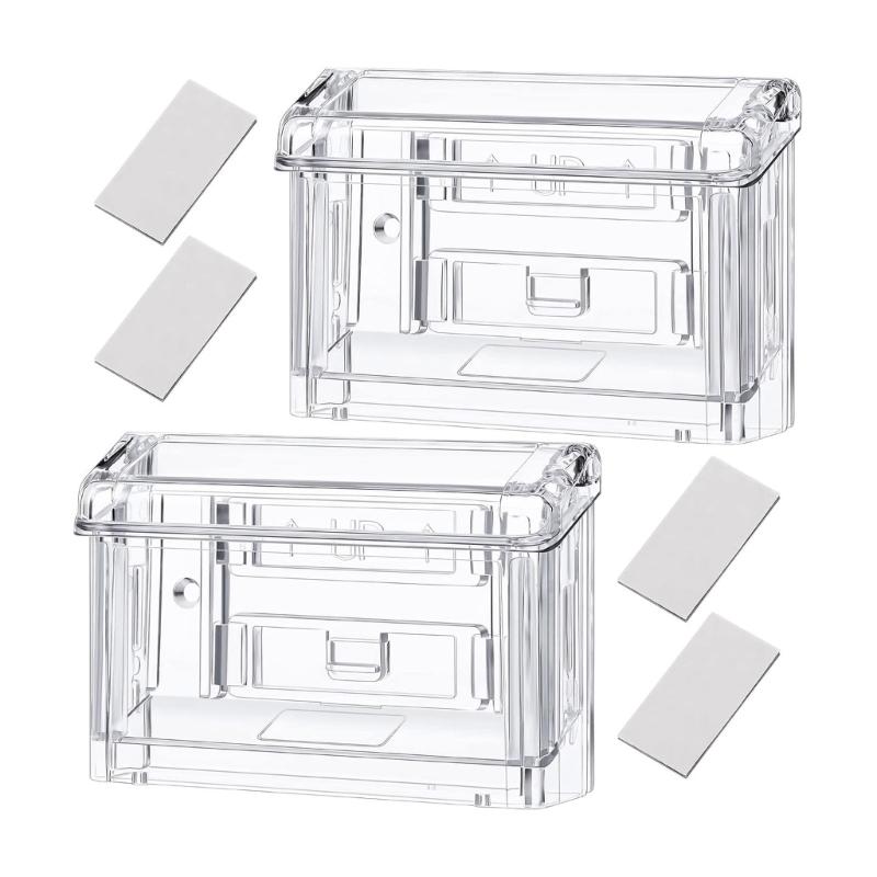 

2Pcs Clear Acrylic Business Card Holders Wall Hanging Card Organiser Double Layer Large Capacity Name Cards Display Case 1