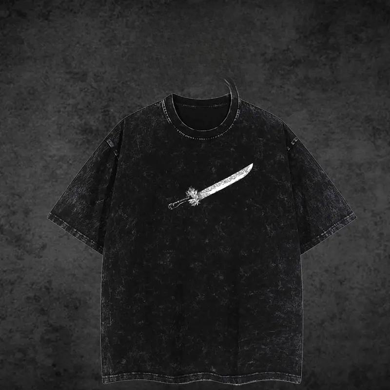 Zenin Maki Print T-shirt Anime Jujutsu Kaisen Clothing Men Women Cotton Tshirts Retro Washed T Shirt Harajuku Casual Loose Tops