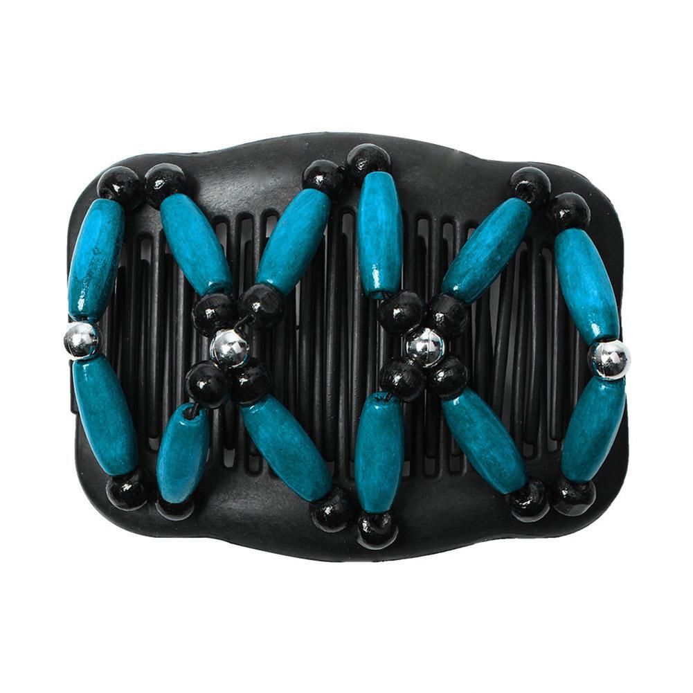 Fashion Women Stretchy Magic Comb Elasticity Hairpin Beads Double Comb Hair Device