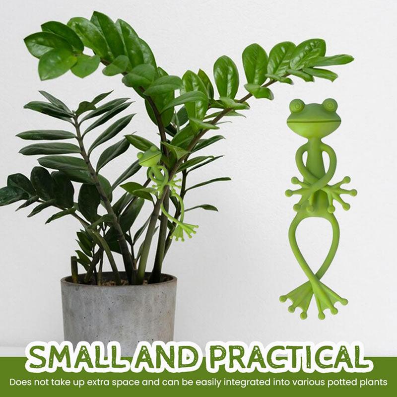 Frog Plant Stand, Cute Frog Flower Pot Hugger Plant Climbing Fixture Clips, Garden Frog Climbing Branch & Planter Stake Decor