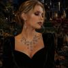 Dark Aesthetic Pendant Earrings Halloween Skull Jewelry Set for Women, Tassel Necklace & Dangle Earrings, Punk Gothic Accessories Costume Party Alloy