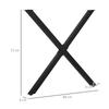 2 Pieces Steel Table Legs Table Feet for Dining Table Desk Coffee Table Table Frame in X-Shape Black 72cm