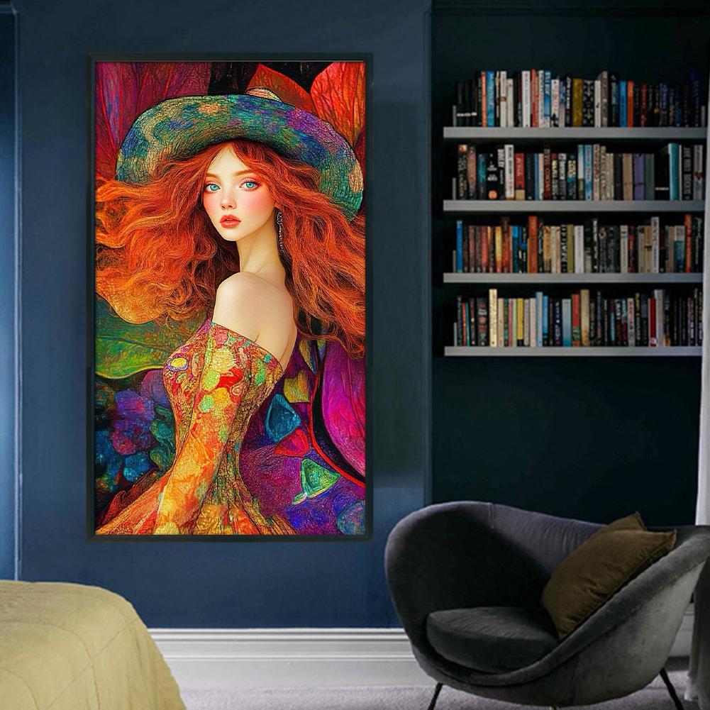 Tam Nakış Eko-pamuk İplik 11CT Baskılı Kız Çapraz Dikiş Seti Sanatı