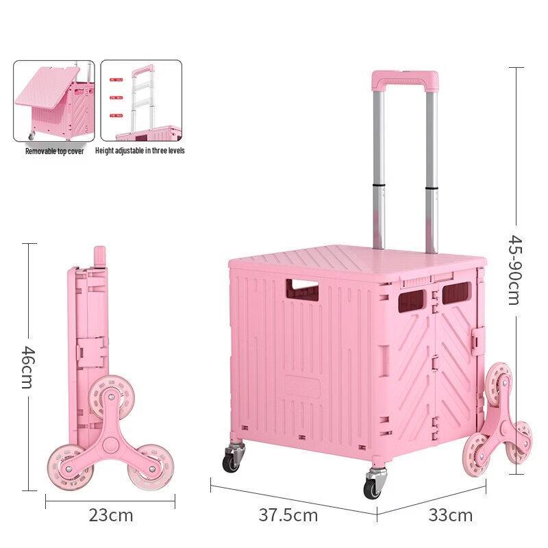 Folding Stair-Climbing Shopping Cart