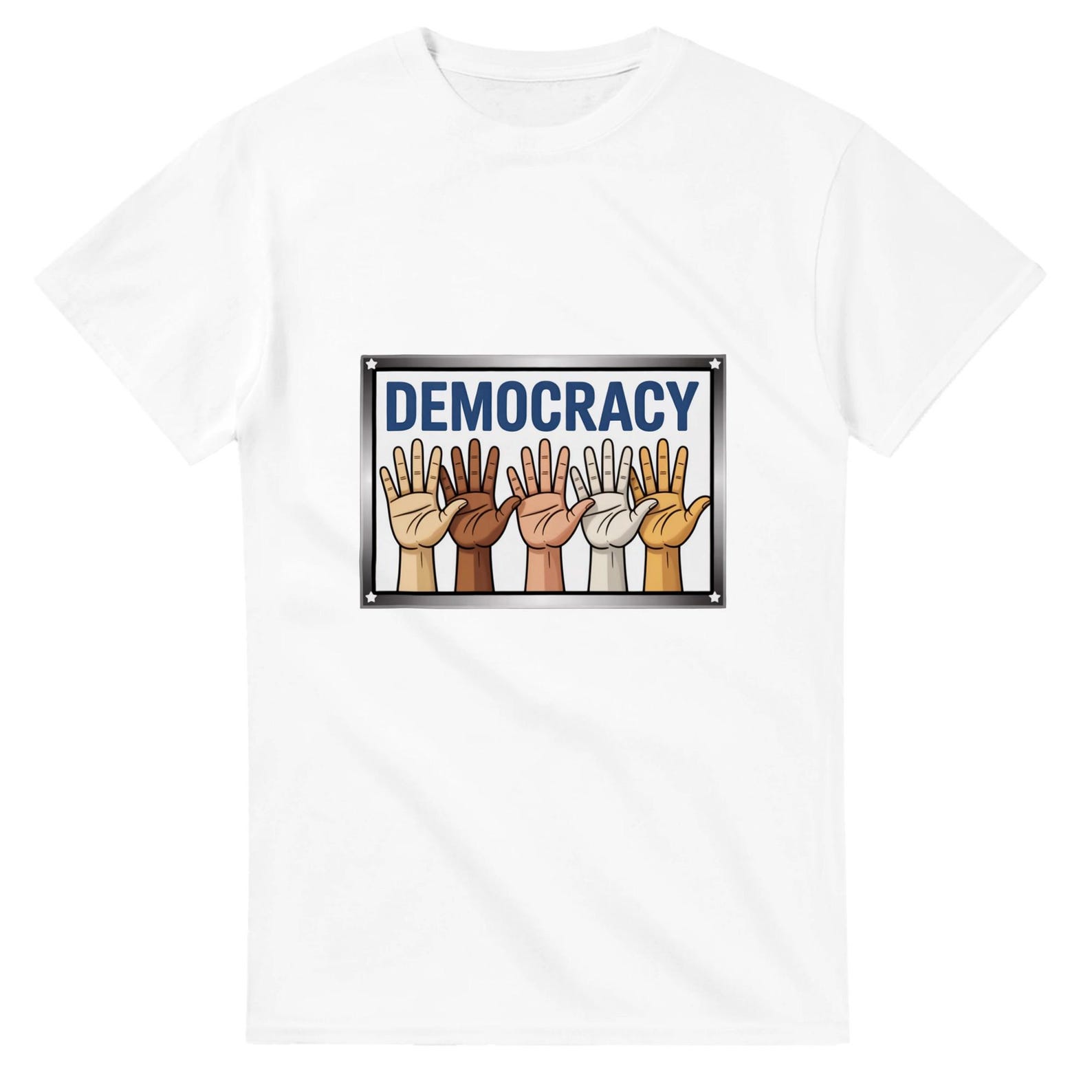 Democracy Heavyweight Unisex Crewneck T shirt | Gildan® 5000 S