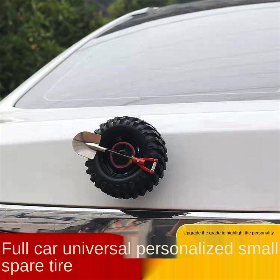 Car tail decoration sticker Ornaments Mini Off-Road Trunk Small Spare Tire 3d stereo Decoration