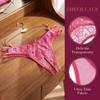 Low-waist Lace Seamless Panties Open Crotch Women's Thong Breathable Mesh Lace Briefs  Female