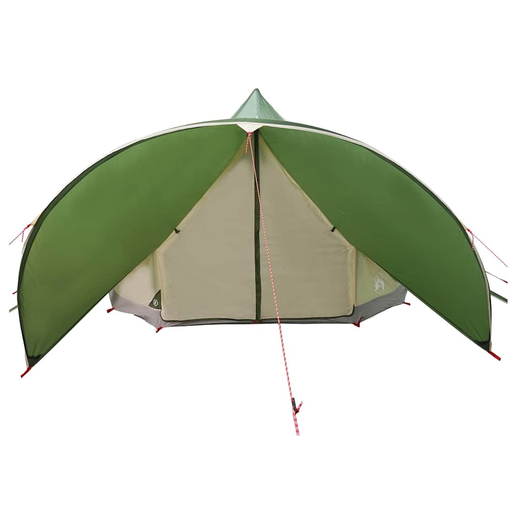 Teepee Tent for 7 People Green and Grey 600 X 600 X 347 Cm