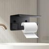 Toilet Paper Holder Stainless Steel Wall Mounted Toilet Roll Storage Holder with Shelf Bathroom Accessories No Drill for cups