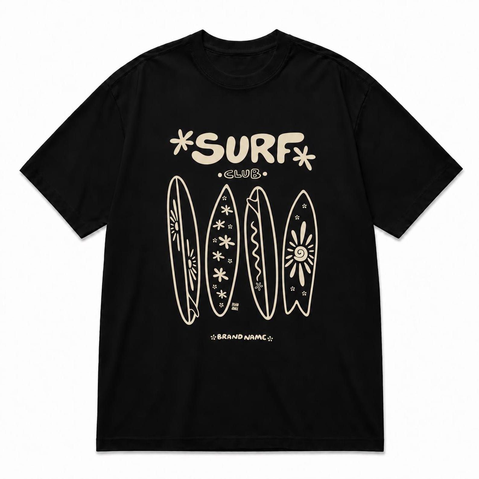 Retro Surf Club T-Shirt – Vintage Beach Surfboards Graphic Tee for Men & Women M