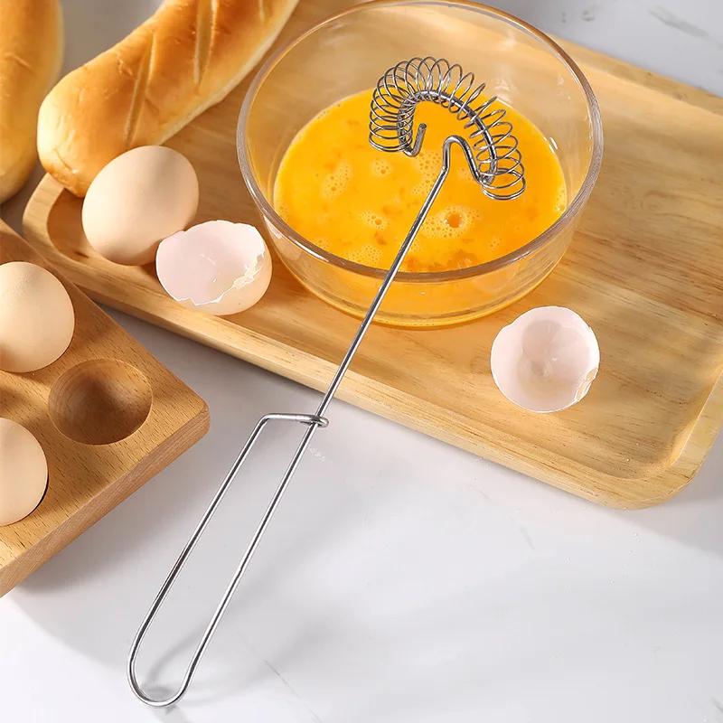 Hand Whisk Baking Tools Spring Stainless Steel Bubbler Household Egg Whisk Hand Whipped Cream Kitchen Gadgets and Accessories