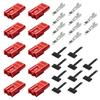 50A 600V Anderson Connector 12/10/8/6AWG 10Pcs Kit Red | Waterproof Cover; Battery Quick Connect/disconnect Anderson Plug for Trailer, Towing,