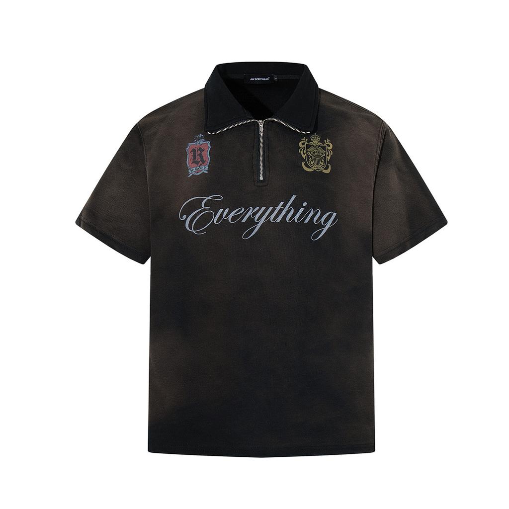 Summer T-shirt American jersey Washed personalized lapel POLO shirt Short sleeves Sports short sleeves