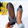 Foreign Trade MZ Fly-woven Shoes Flat Summer Women's 2025 New Color Matching Light Mouth Pointed Single Shoes Princess Shoes Large Size Green