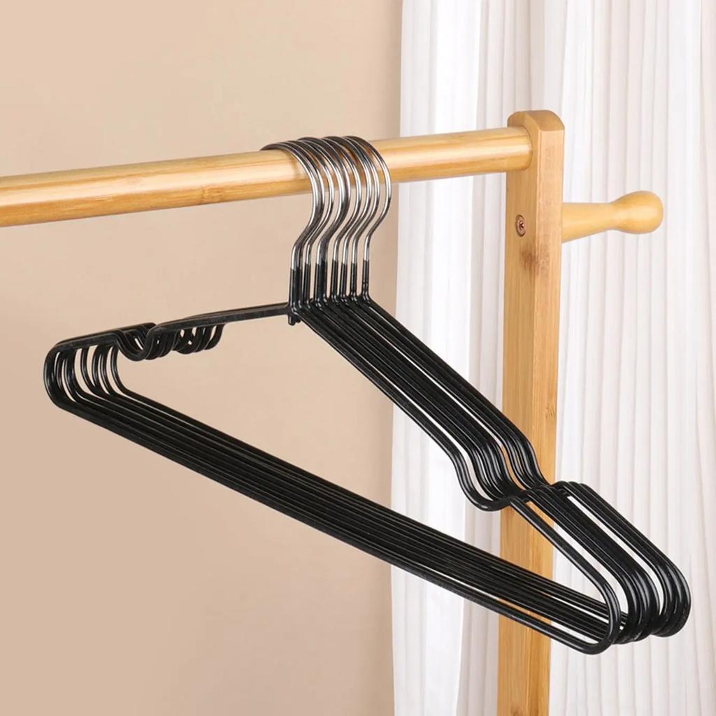 10pcs-Non-Slip Coated Metal Suit Coat Hangers Clothes Hangers Metal Shirt Jacket Hanger with Round Notches for Dress
