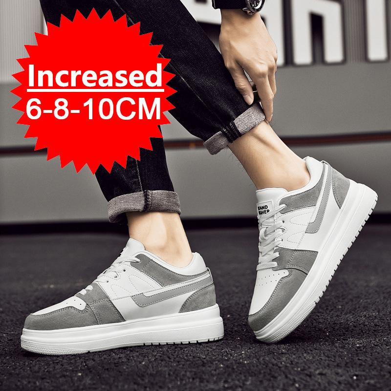 New Men's Inner Heightening Shoes Leather Sports Casual Shoes Invisible Height Increasing Shoes Men Sport Elevator 6CM 8CM 10CM