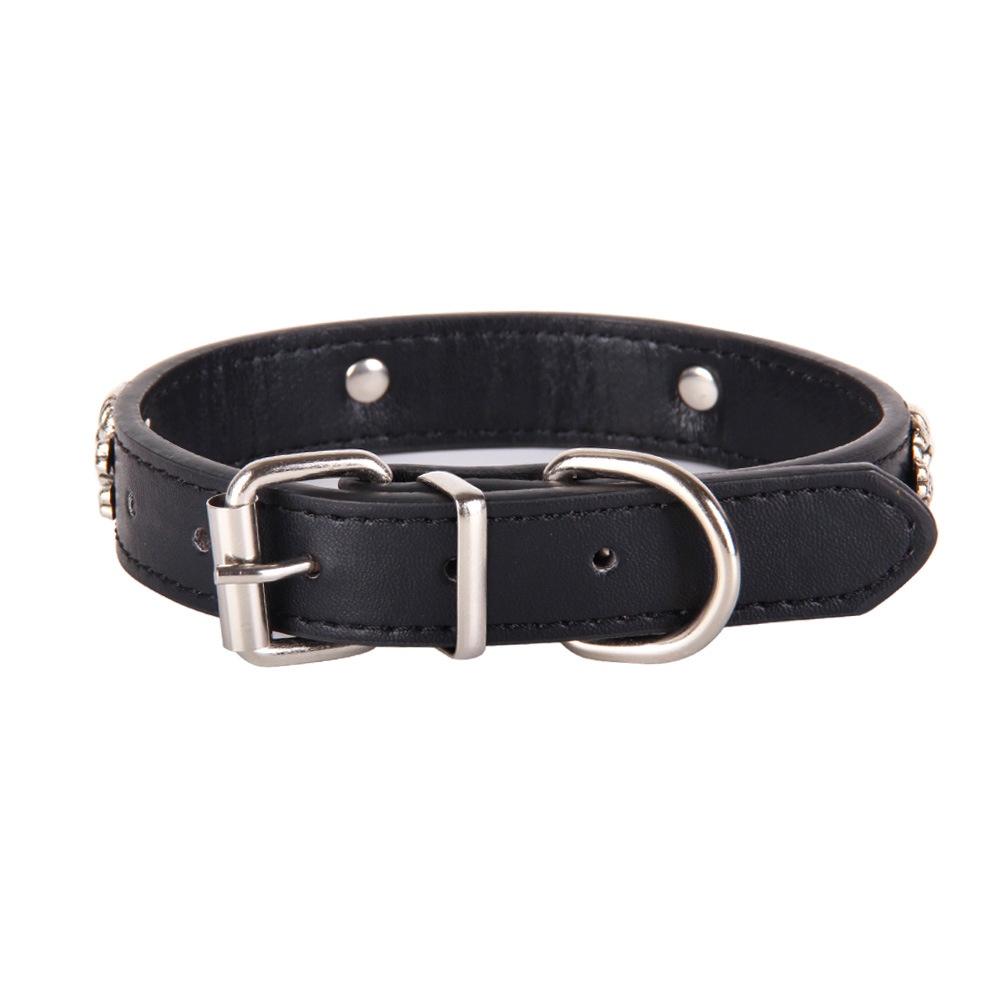 Punk Style Dog Collar With Skull Decoration Soft Leather Material Suitable For Dogs Of All Sizes Available In Multiple Colors