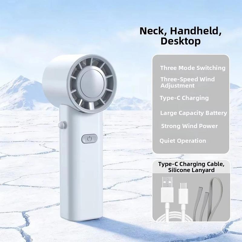 Mini Portable Neck Fan 90° Foldable Usb Rechargeable Handheld Fan Hands-free Cooling For Travel Outdoor Summer Cool Accessories
