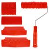 5/6Pcs Wood Graining Tool Professional Wood Grain Patterns Paint Tool Set Rubber Wood Grain Painting Roller with Handle for Wall