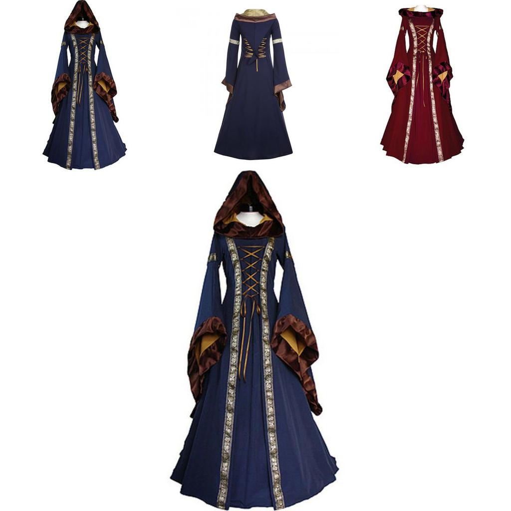 Elegant Vintage Masquerade Party Dress Women's Gothic Medieval Costume