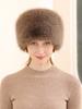Fashion Women Bucket Hat Flat Top Fox Fur Plush Winter Hat Warm Thickened Ear Protection Windproof Outdoor Hats For Women