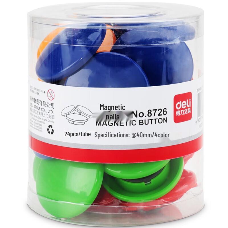 Deli 40mm Assorted Color Magnetic Pushpins for Whiteboards