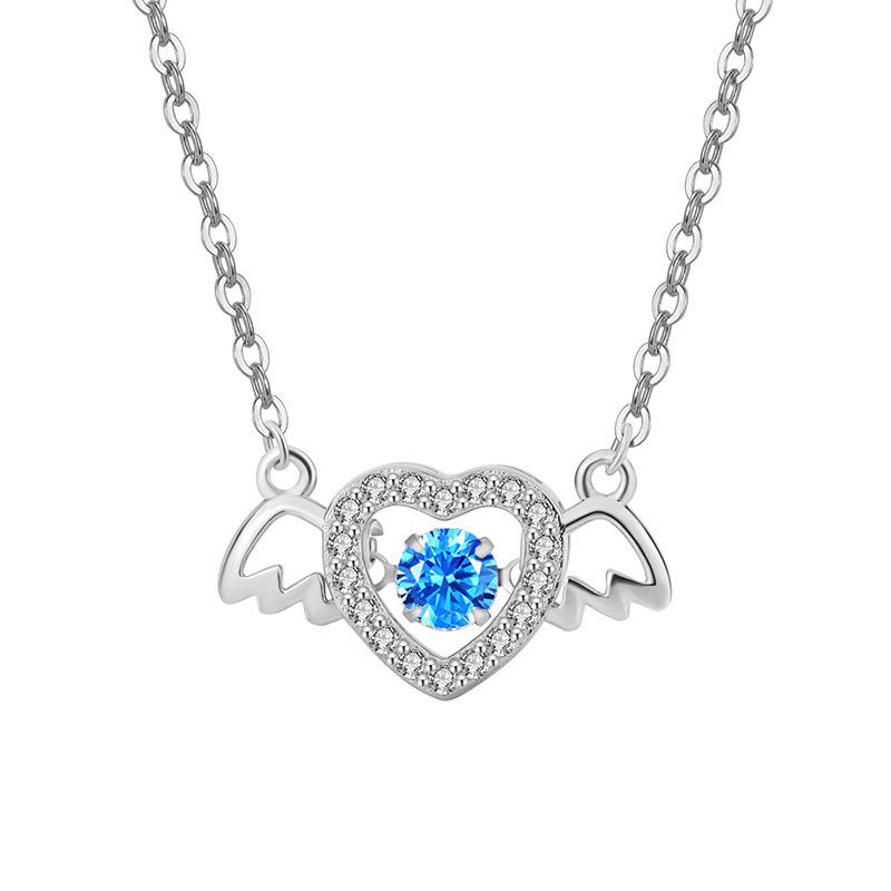 Angel Wings Agile Necklace Women's Trendy Love Heart Beating Heart Clavicle Chain