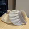 Spring and Summer New Pearl Eaves Empty Top Hat Women's Foldable Sunshade Sunscreen Hat Shows the Face Small Beach Versatile