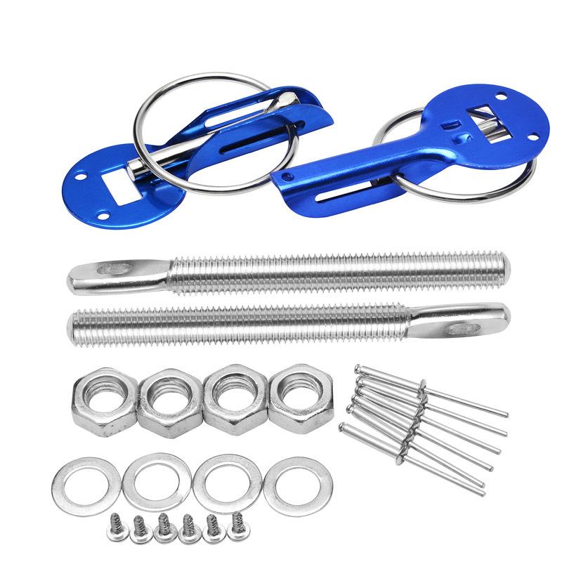 Universal Down Hood Lock Pins Bonnet Hood Pin Lock Kit Fit ALL Racing Speed Black Red Blue Gold Silver