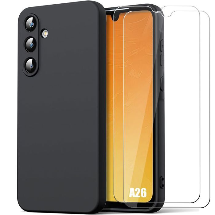 Coque de protection - BOOLING - Samsung Galaxy A26 5G - Silicone Liquide - Anti-Rayures - Noir