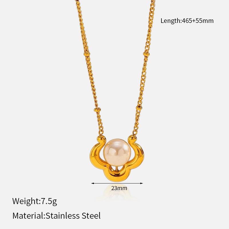 ins exquisite stainless steel necklace women's light luxury high sense does not fade collarbone chain 18k gold titanium steel necklace
