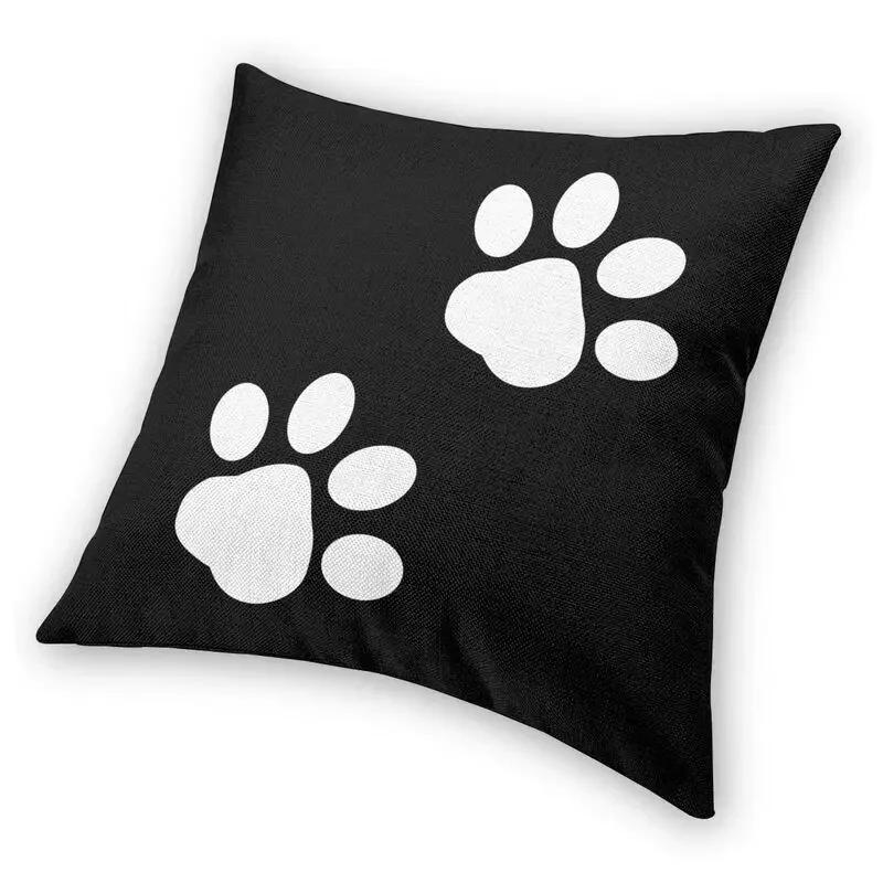 Liebe Hunde Pfoten und Knochen Muster Druck Quadratischer Kissenbezug Dekoration Haustier Fußabdruck Geschenk Kissenbezug Wurfkissen für Sofa Auto