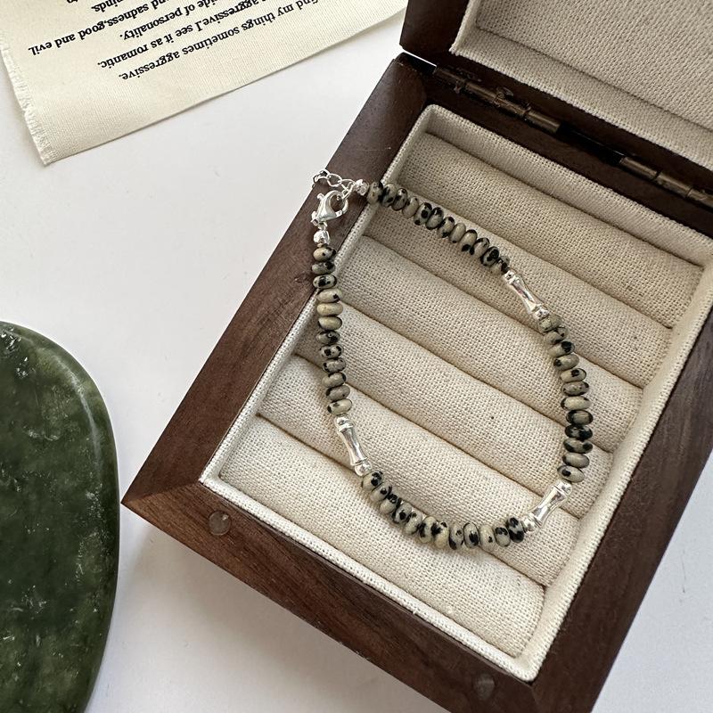 S925 Sterling Silver Niche Design Sense Personalized Beaded Spot Necklace Simple Handmade Design Fashion Set