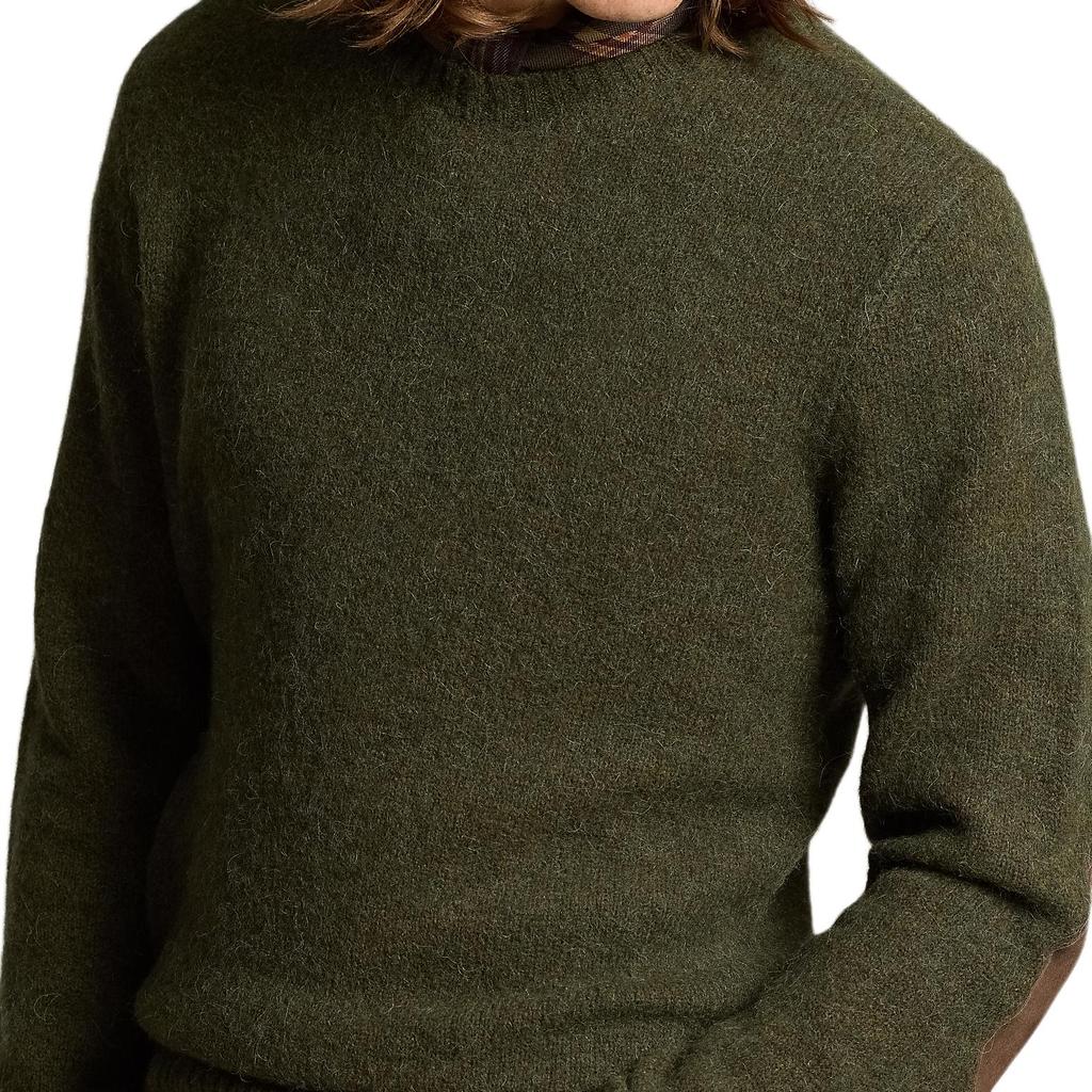 Polo Ralph Lauren Solid Color Crew Neck Ribbed Long Sleeve Sweater Men sweater Leaf-Green MNPOSWE16822011-300