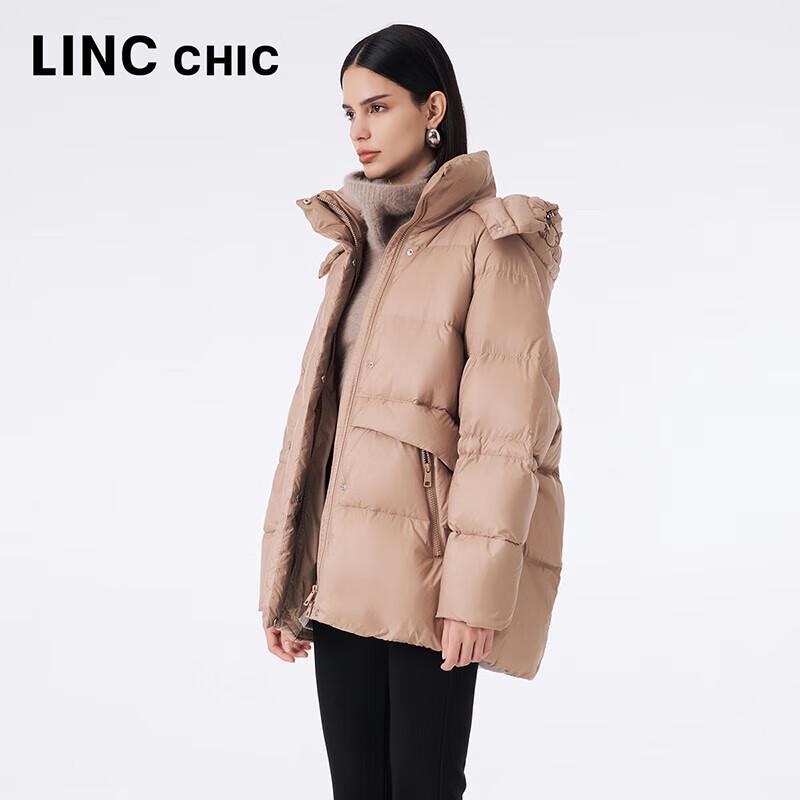 Jinyujie Women's Winter Mid-length Maillard Puffer Down Jacket