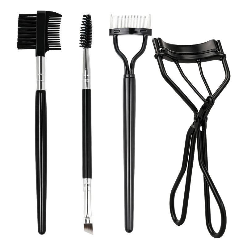4 Pieces Eyelash Eyebrow Makeup Tool Set With Eyelash Curler Brushes And Combs Perfect For Daily Makeup And Travel Use