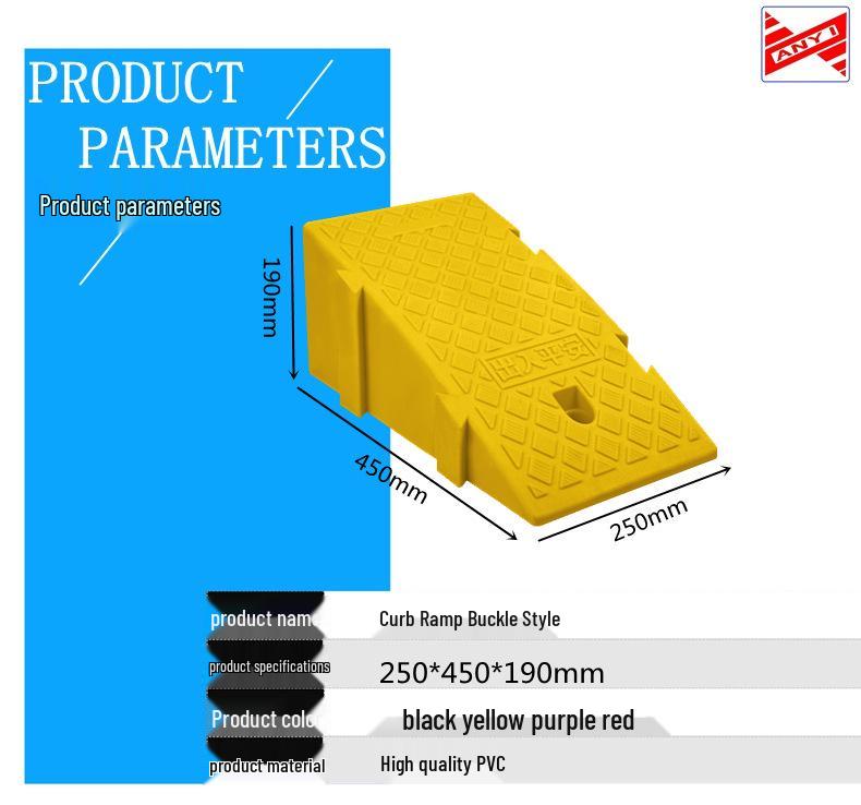 Portable Plastic Triangular Curb Ramp for Cars and Homes