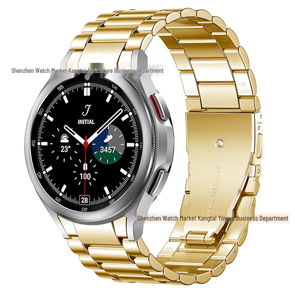 Compatible Stainless Steel Band for Samsung Galaxy Watch 7/6 Classic – Three-Bead Integrated Design