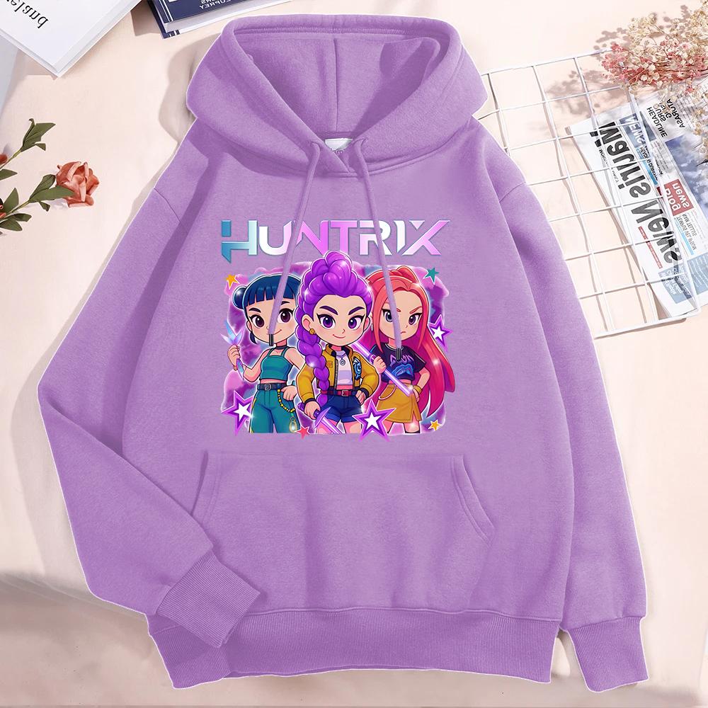 Mode Langärmeliger Kpop Dämonenjäger Outdoor Sport Hoodie Niedlicher Mira Rumi Zoey Druck Lässige Damen Hoodies