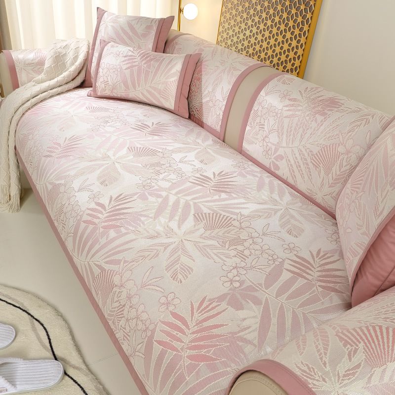 

INS Style Pink Summer Ice Silk Sofa Cushion Summer Mat Cushion Non Slip Summer Cool Pad Fabric Sofa Mat