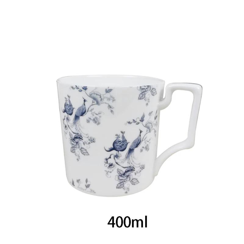 12/10/8/6.5in Round Bone china Tableware European Blue Floral Pasta Plate Ceramic Salad Plate Dinning Plates