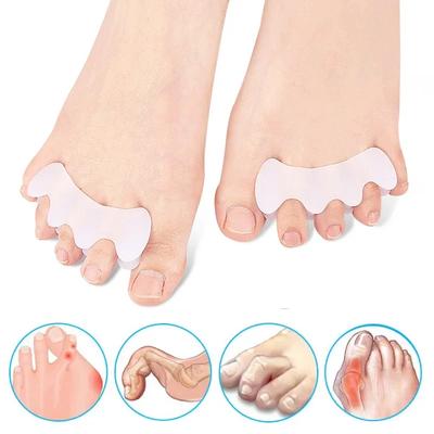 2 Stück = 1 Paar Harter Silikon Zehen Finger Separator 3 Löcher Hallux Valgus Orthopädische Abstandshalter Überlappende Hammerzehen Fuß Korrektur