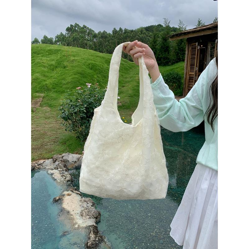 

Свежий и нежный стиль кружевная сумка через плечо и сумка-тоут белый