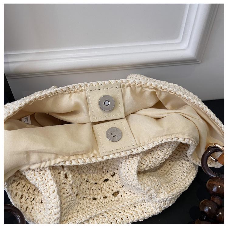 Handmade Crochet Underarm Tote Bag - Casual Lazy Style Shoulder Bag