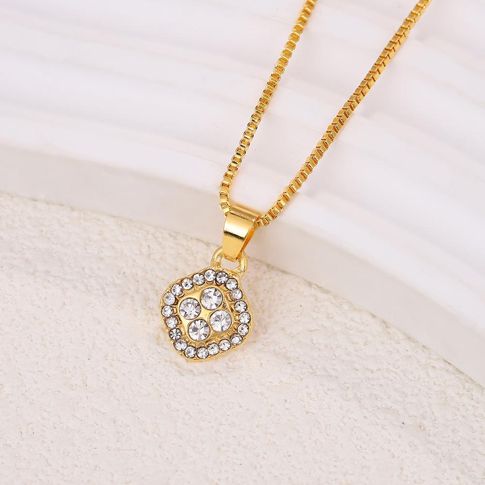 Light Luxury  Set Geometric Stylish Simple Necklace Ring Earrings 3-piece Set