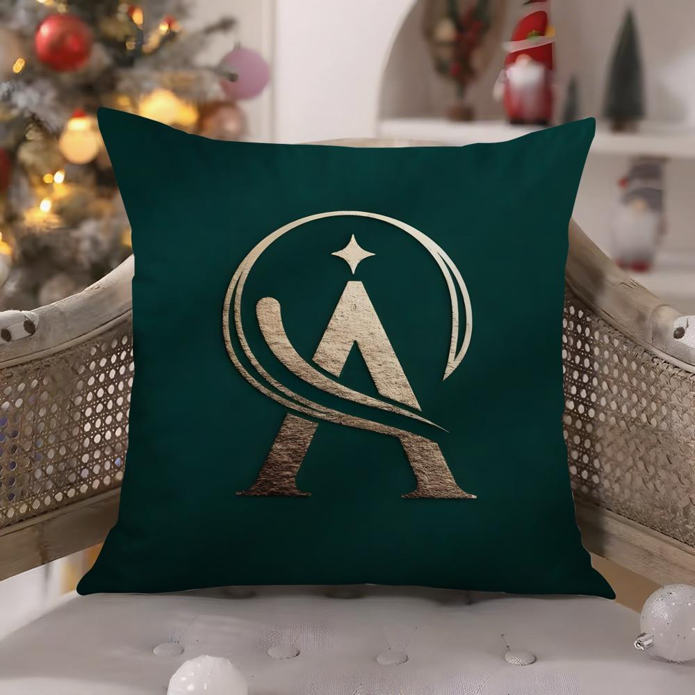Simple Letter Design Au Pillow Case Comfort Sofa Bed Silky Elegant Invisible Zipper Decorative Cushion Cover